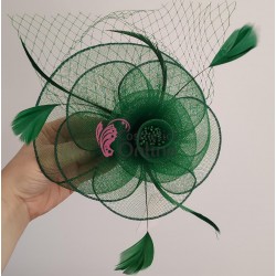 Voaleta pentru decor par cu clema de prindere VTL002CC Verde Smarald